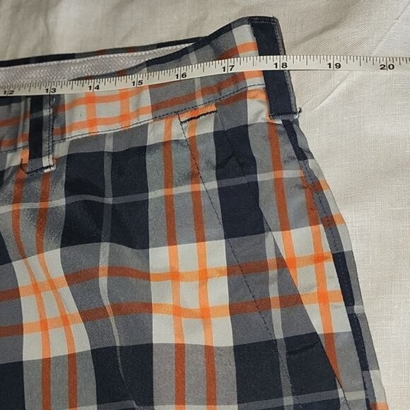 Callaway Golf Embroidered Logo Plaid Flat Front‎ Athletic Sz 36 Shorts w Pockets - Picture 10 of 10